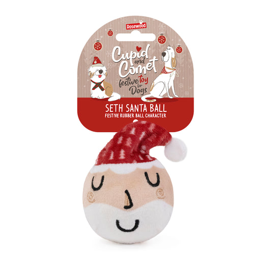 Rosewood Christmas Seth Santa Plush Rubber Ball