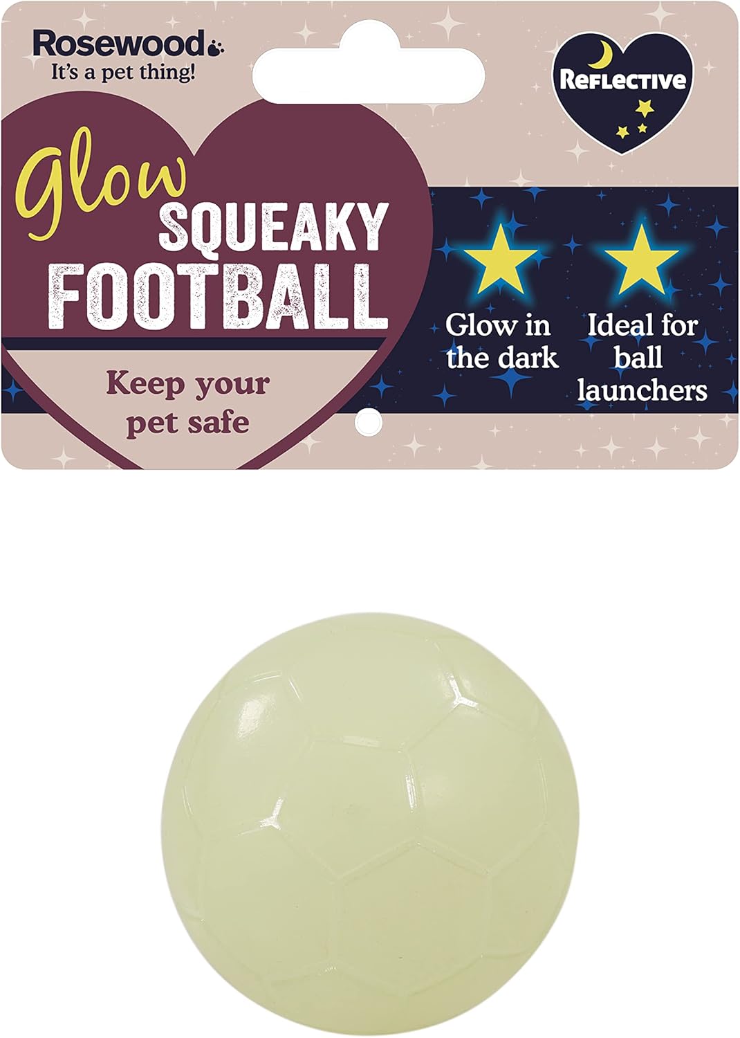 Rosewood Glow in the Dark Squeaky Football