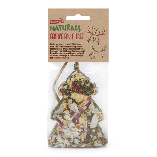 Rosewood Naturals Christmas Festive Fruit Tree Treat for Small Pets