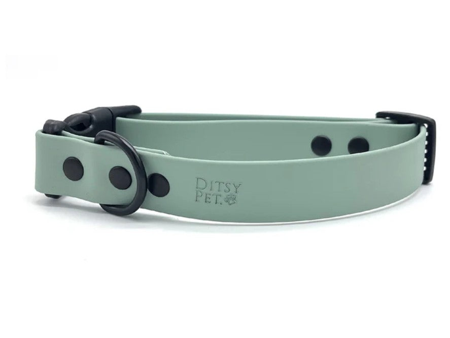 Ditsy Pet Sage Biothane Quick Release Collar