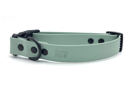 Ditsy Pet Sage Biothane Quick Release Collar
