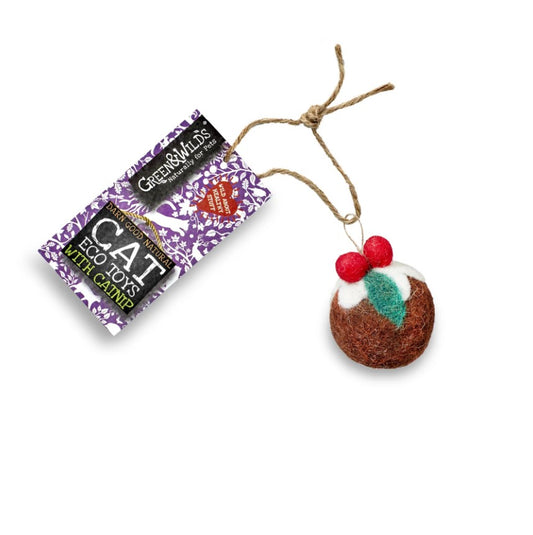 Green and Wild's Christmas Figgy Eco Cat Toy with Catnip