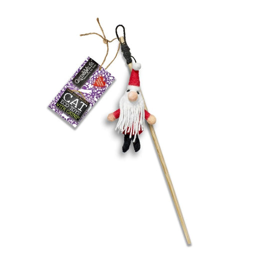 Green and Wild's Christmas Father Chrismouse Eco Teaser Cat Toy with Catnip