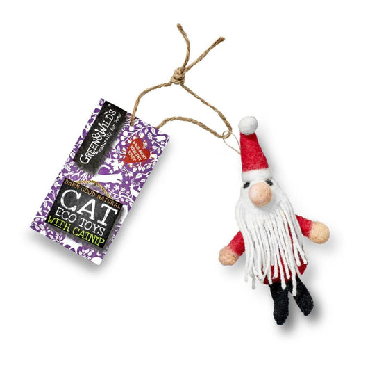 Green and Wild's Christmas Father Chrismouse Eco Cat Toy with Catnip