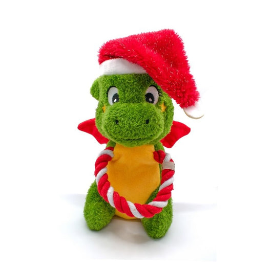 Great&Small Green Christmas Dragon Dog Toy