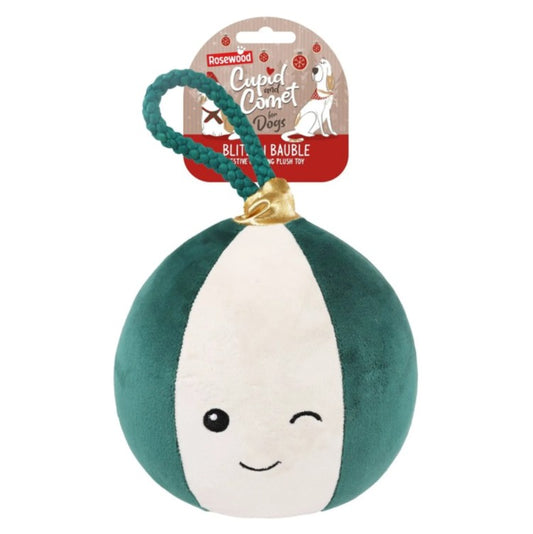 Rosewood Christmas Blitzen Bauble Dog Toy