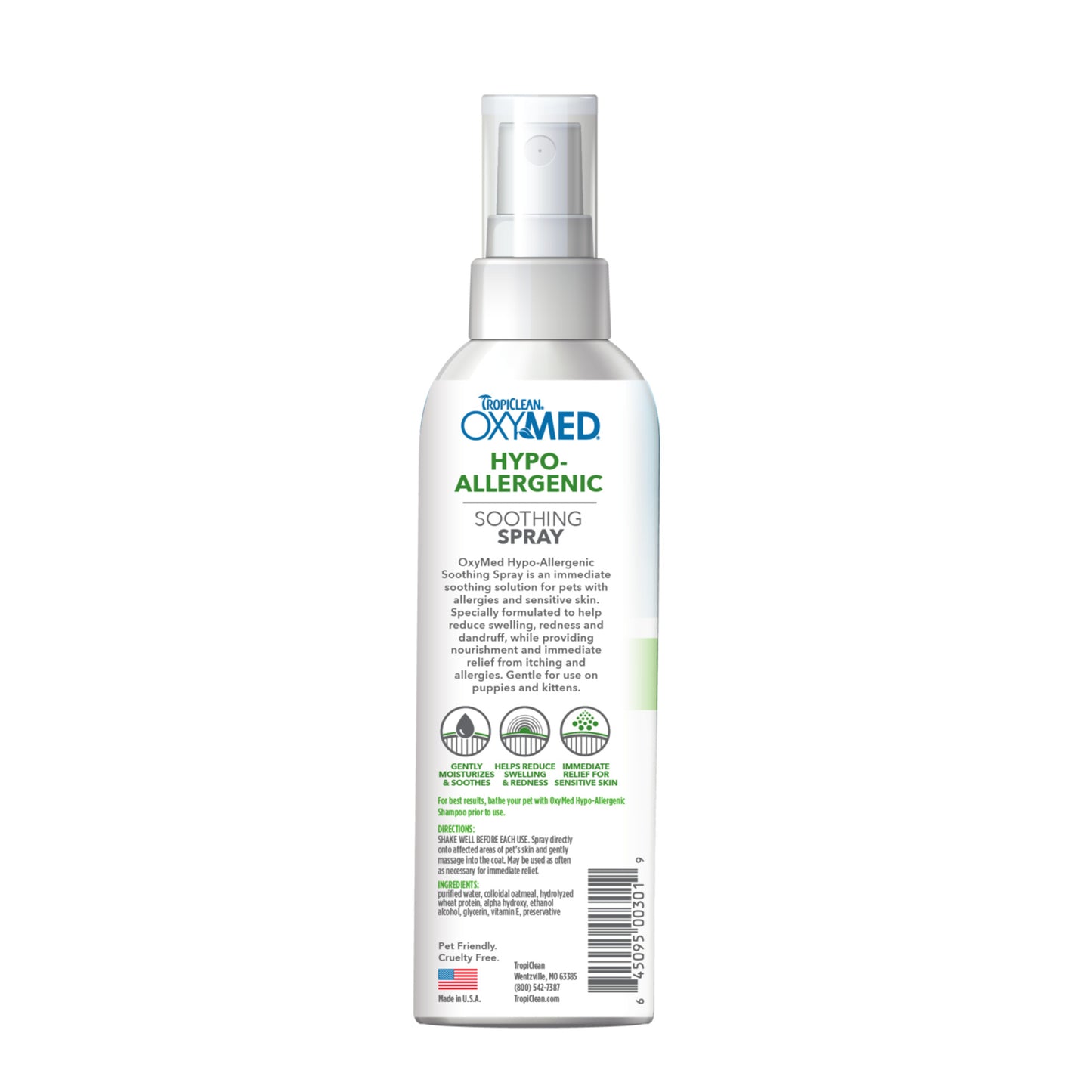 TropiClean OxyMed Hypoallergenic Anti Itch Spray for Dogs 236ml