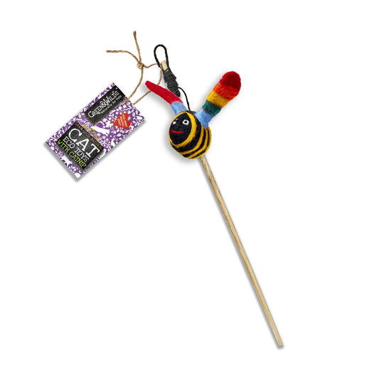 Green & Wild's Buzz Bee - Eco Cat Teaser Toy with Catnip