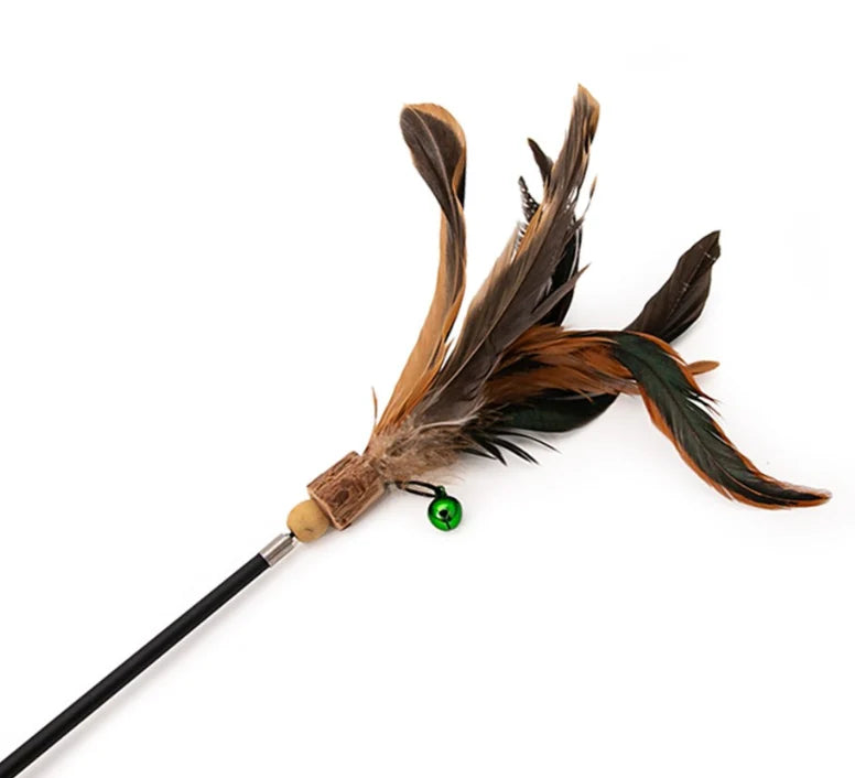 Great&Small Natural Instinct Cat Rod with Feathers - Extra Long and Extendable