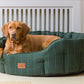 House of Paws Green Tweed Oval Snuggle Bed