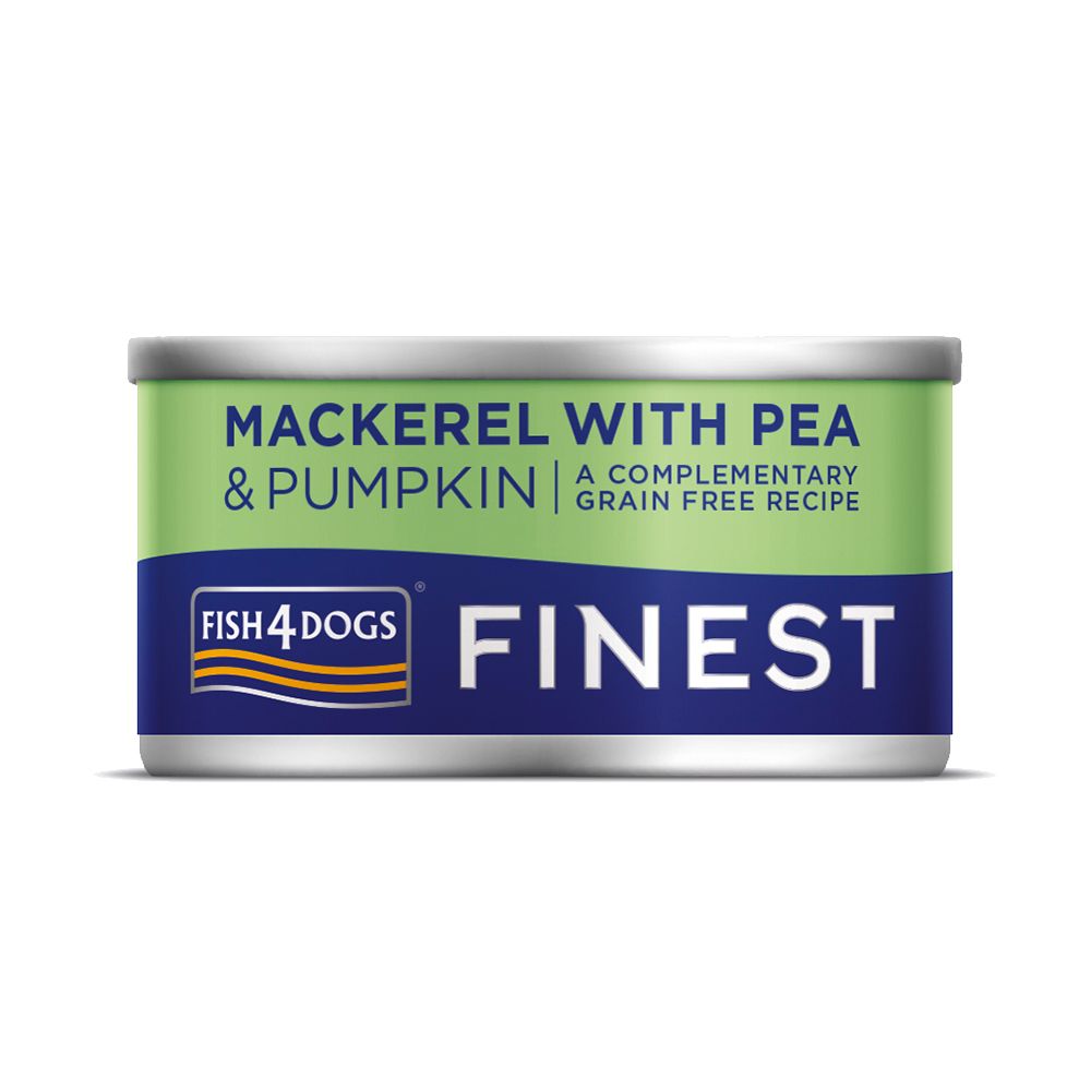 Fish4Dogs Finest Mackerel with Pumpkin & Pea Wet Dog Food Can 85g
