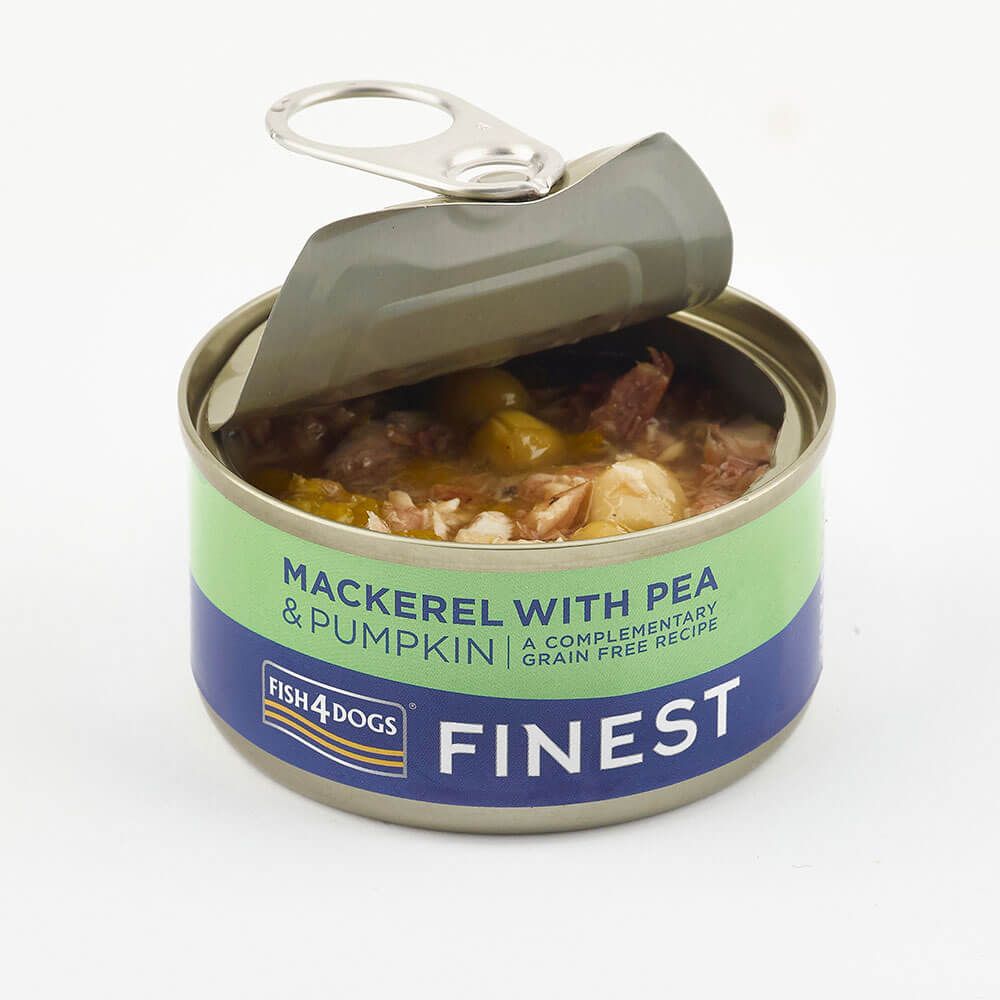 Fish4Dogs Finest Mackerel with Pumpkin & Pea Wet Dog Food Can 85g