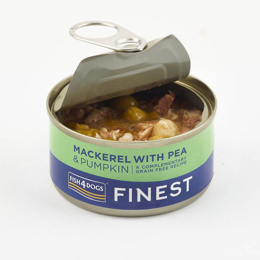 Fish4Dogs Finest Mackerel with Pumpkin & Pea Wet Dog Food Can 85g