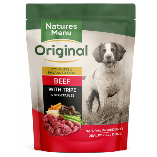 Natures Menu Adult Beef & Tripe with Vegetables Wet Dog Food Pouch 300g