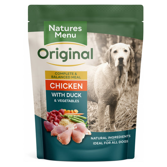 Natures Menu Adult Chicken & Duck Pouch with Vegetables Wet Dog Food Pouch 300g