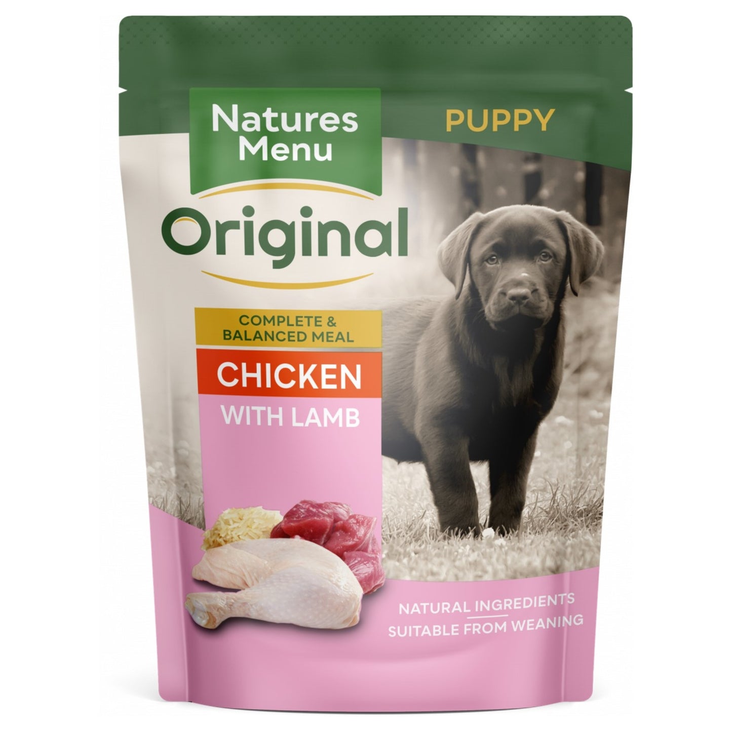 Natures Menu Puppy Chicken with Lamb Wet Dog Food Pouch 300g