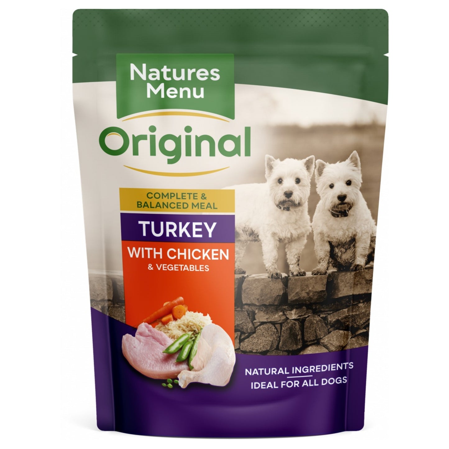 Natures Menu Adult Turkey & Chicken Wet Dog Food Pouch 300g
