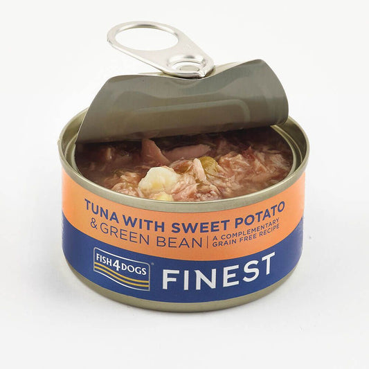 Fish4Dogs Finest Tuna with Sweet Potato & Green Beans Wet Dog Food Can 85g