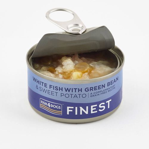 Fish4Dogs Finest White Fish with Green Bean & Sweet Potato Wet Dog Food Can 85g