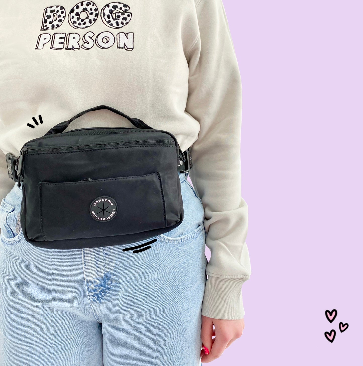 Pawsome Paws Boutique All In One Black Bumbag