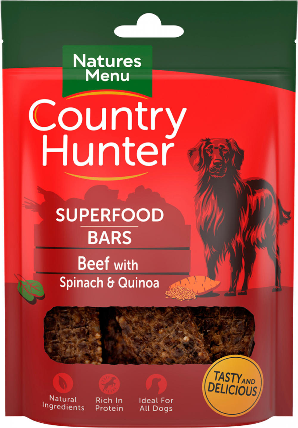 Country Hunter Beef with Spinach & Quinoa Superfood Treat Bars 100g