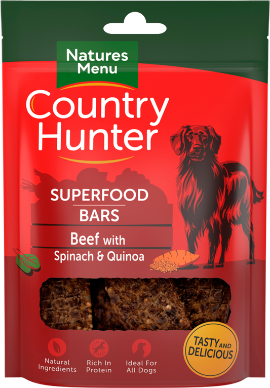 Country Hunter Beef with Spinach & Quinoa Superfood Treat Bars 100g