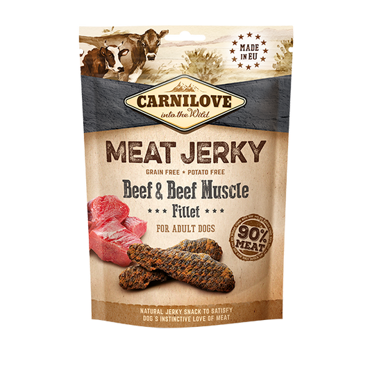 Carnilove Beef & Beef Muscle Fillet Jerky Treats 100g