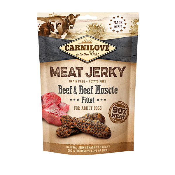 Carnilove Beef & Beef Muscle Fillet Jerky Treats 100g