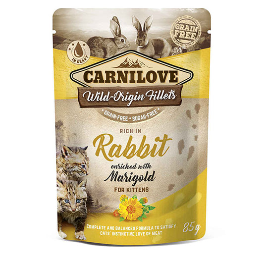 Carnilove Cat Rabbit with Marigold Kitten Wet Pouch 85g