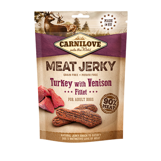 Carnilove Turkey with Venison Fillet Meat Jerky Treats 100g