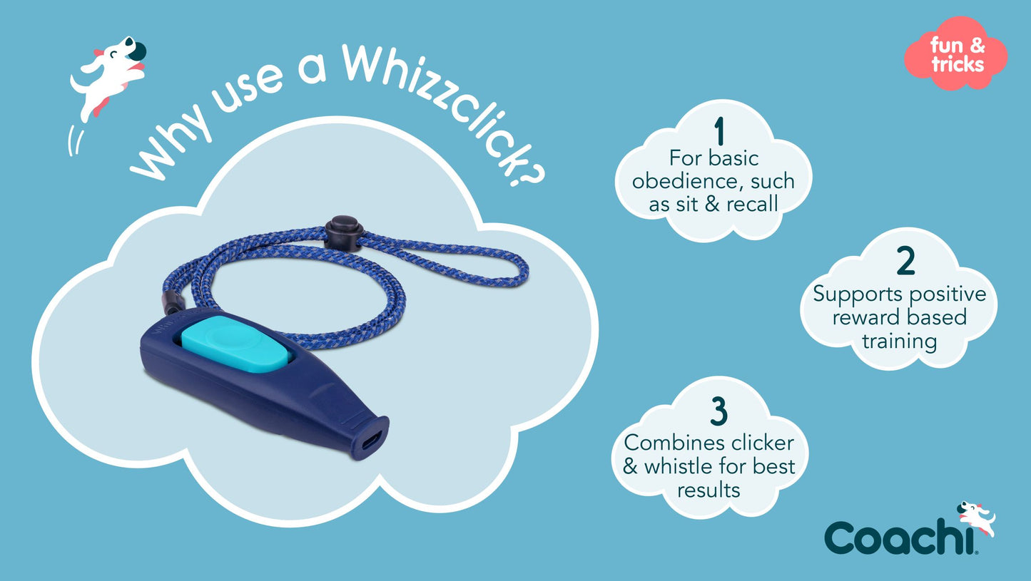 Coachi Whizzclick 2-in-1 Clicker & Whistle Navy & Light Blue