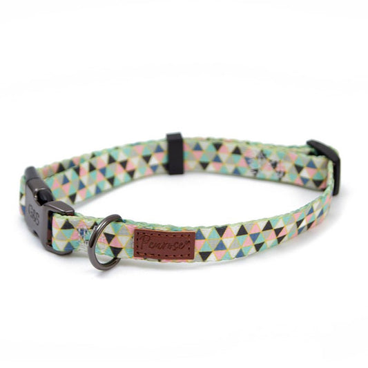 Great&small pastel coloured geometric dog collar