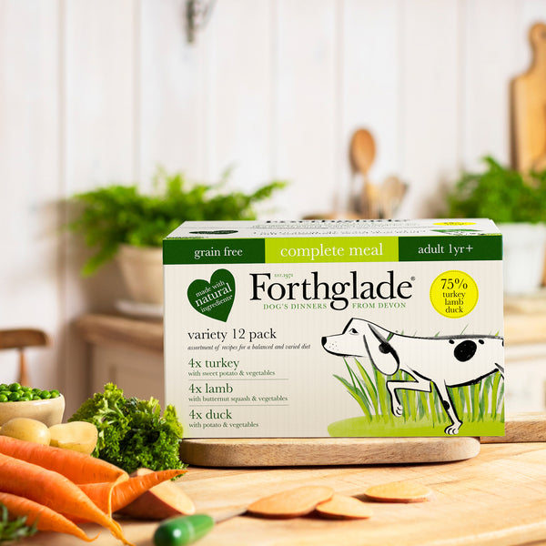 Forthglade Turkey, Duck & Lamb Wet Dog Food Variety Pack 12 x 395g