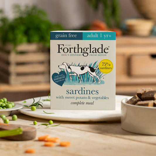 Forthglade Sardines with Sweet Potatoes & Vegetables Wet Dog Food Tray 395g