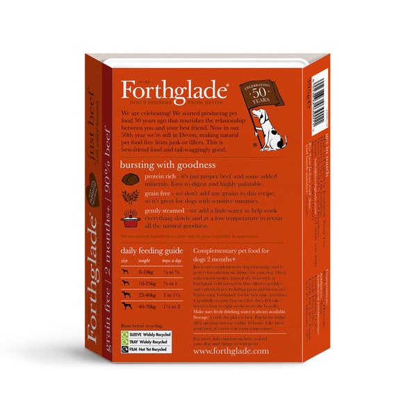 Forthglade Just Beef Wet Dog Food Tray 395g