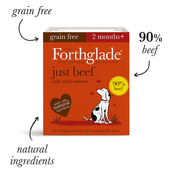 Forthglade Just Beef Wet Dog Food Tray 395g