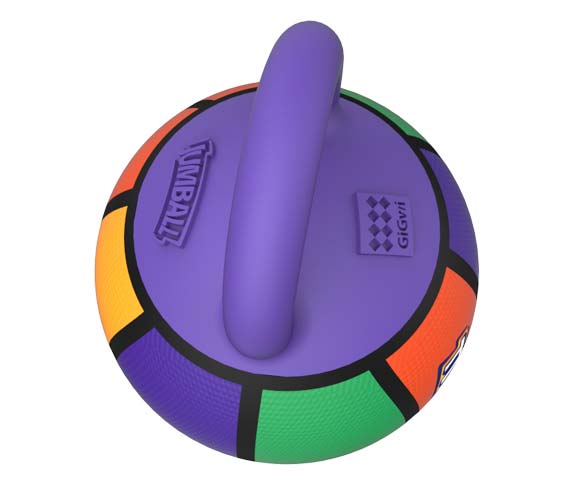 GiGwi 'Jumball ' Multi Coloured Basketball Ball with Rubber Handle
