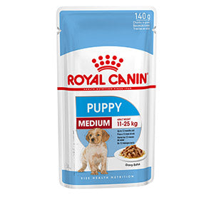 Royal Canin Medium Puppy Wet Dog Food Pouches 10 x 140g