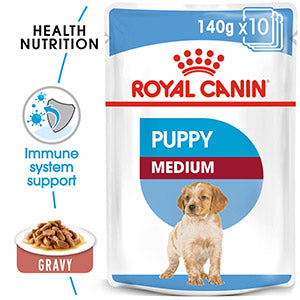 Royal Canin Medium Puppy Wet Dog Food Pouches 10 x 140g