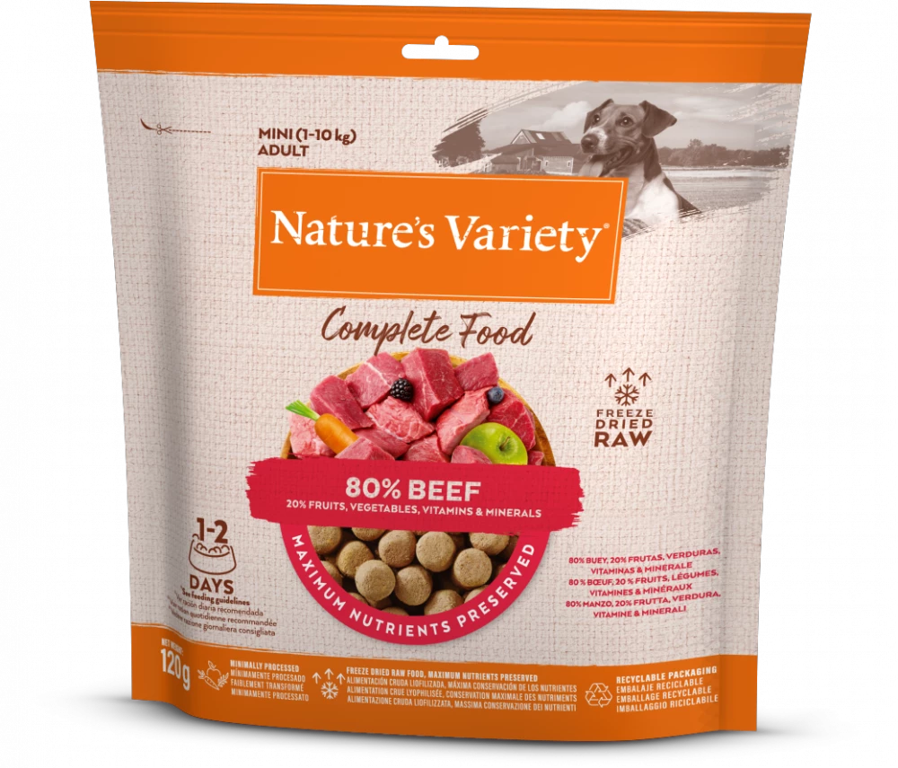 Natures Variety Complete Freeze Dried Food Bag Beef 120g