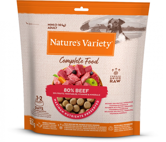 Natures Variety Complete Freeze Dried Food Bag Beef 120g