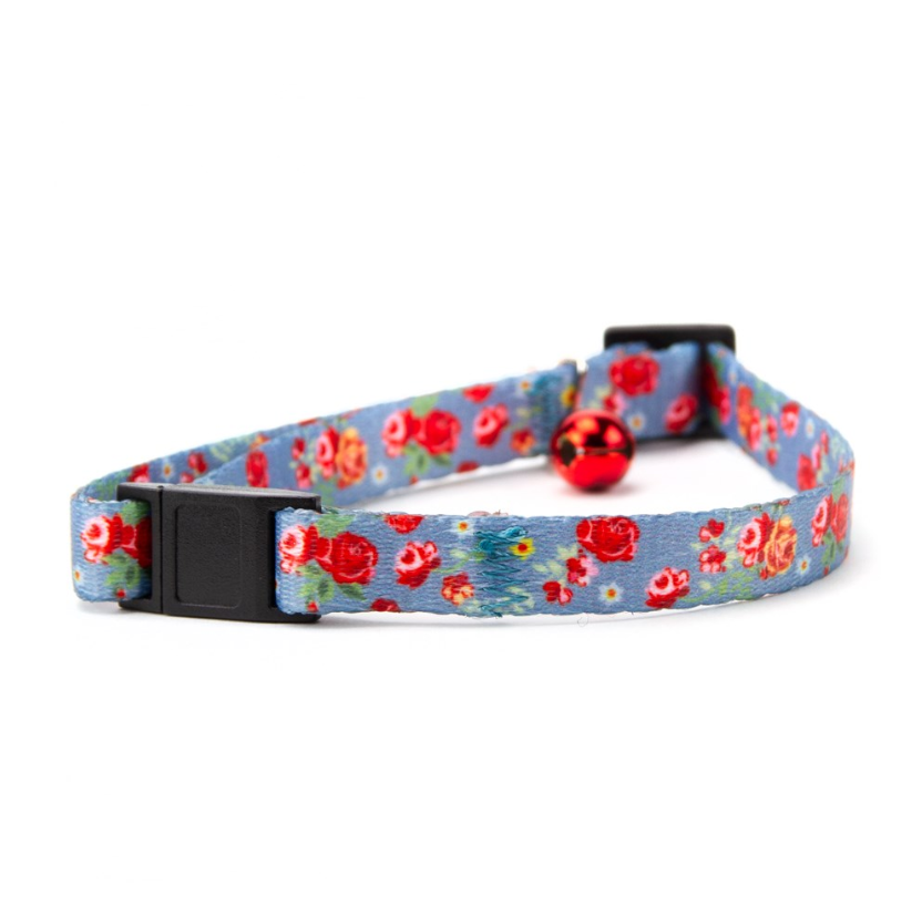 Great&Small English Rose floral Cat collar with bell