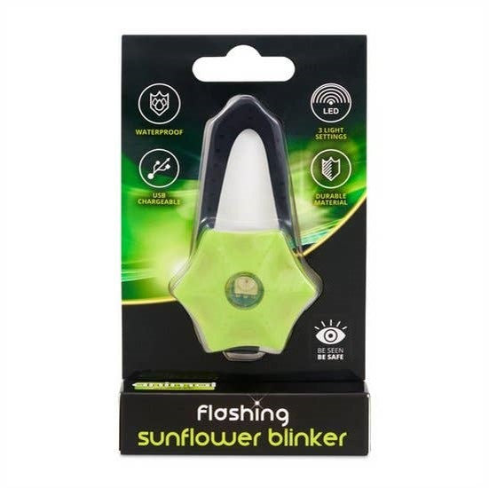 Animal Instincts Flashing Safety Sunflower USB Blinker Yellow