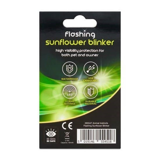 Animal Instincts Flashing Safety Sunflower USB Blinker Yellow