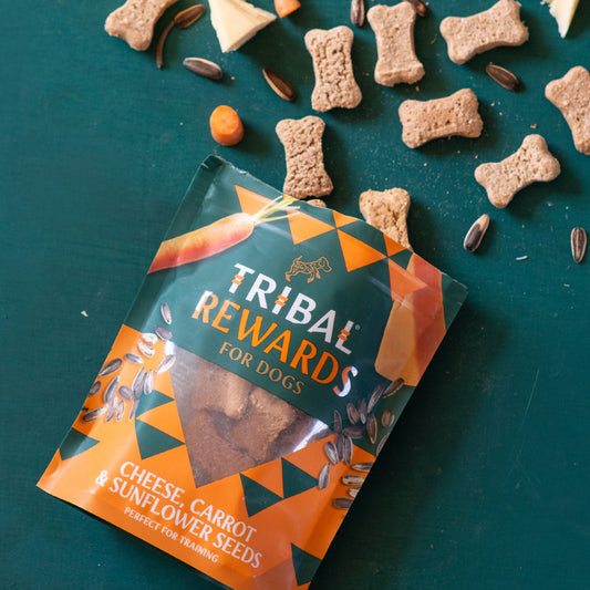 Tribal Rewards Cheese, Carrot & Sunflower Seed Dog Treats 125g