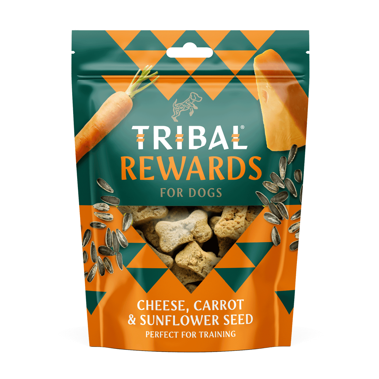 Tribal Rewards Cheese, Carrot & Sunflower Seed Dog Treats 125g