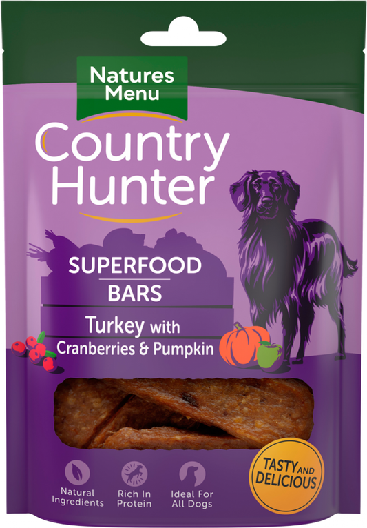 Country Hunter Turkey with Cranberries & Pumpkin Superfood Treat Bars 100g