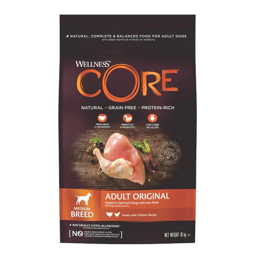 Wellness CORE Original Turkey and Chicken Grain Free Dry Dog Food