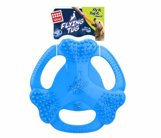 GiGwi TPR Bone Flying Tug Frisbee Blue