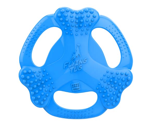 GiGwi TPR Bone Flying Tug Frisbee Blue